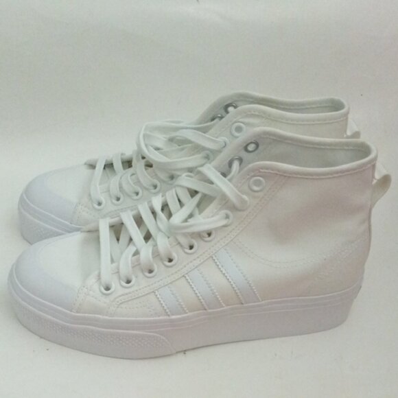 Adidas Women's White Platform Nizza Mid High-Top Sneakers US Size 9 - Picture 6 of 13